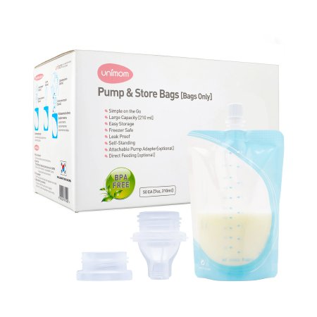 Unimom Pump and Store - Breast Milk Storage Bag with Adapter 7 oz. Plastic - Zev Supplies Corp - PNS20
