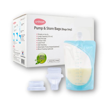 Unimom Pump and Store - Breast Milk Storage Bag with Adapter 7 oz. Plastic - Zev Supplies Corp - PNS50