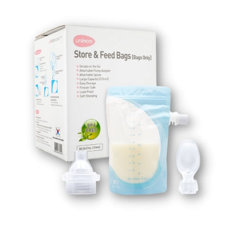 Unimon Store and Feed - Breast Milk Storage Bag with Adapter 20 oz. Plastic - Zev Supplies Corp - SNF50