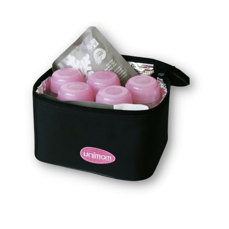 Unimom - Cooler Bag Kit (1) Insulated Cooler Bag, (5) Breastmilk Storage Bottles, Caps and Discs, (2) Ice Packs with Nano-Silver Technology - Zev Supplies Corp - CB