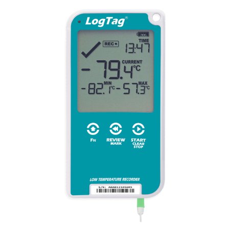 Thermco - Ultra-Low Temperature Vaccine Data Logger with Alarm Fahrenheit / Celsius -130° to +104°F (-90° to +40°C) External Probe Wall Mount AC Adaptor / USB / Battery Backup - LTUTREL3016