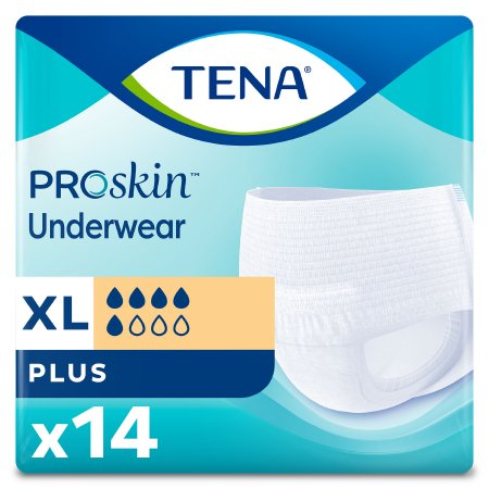 TENA ProSkin Plus - Unisex Adult Absorbent Underwear Pull On with Tear Away Seams X-Large Disposable Moderate Absorbency - 72634