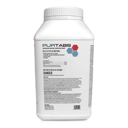 Pur Tabs - Surface Disinfectant Cleaner Broad Spectrum Dissolving Tablet 13.1 Gram Bottle Bleach Scent NonSterile - Market Lab - 23146
