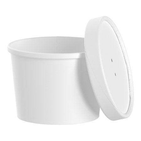 Flexstyle - Food Container with Lid White Single Use Paper 3-1/5 Inch Dia X 2-4/5 Inch H - Solo Cup - KHSB12A-2050