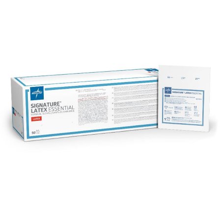 Signature Latex Essential - Surgical Glove Size 6 Sterile Pair Latex Extended Cuff Length Smooth White Chemo Tested - MSG5960