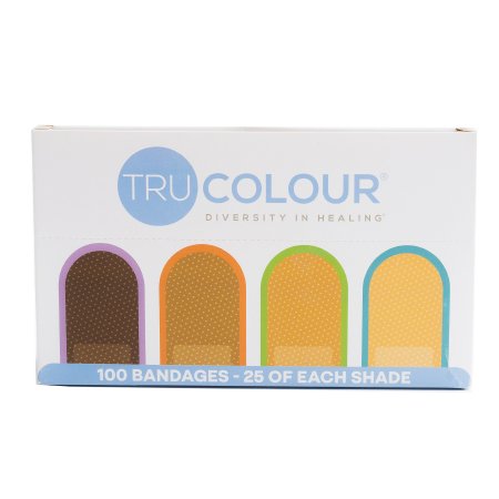 Tru-Colour - Adhesive Strip 1 X 3 Inch Fabric Rectangle Beige / Olive / Brown / Dark Brown Sterile - TCB-VBX100