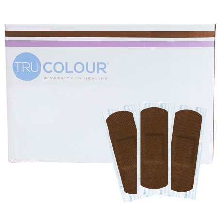 Tru-Colour - Adhesive Strip 1 X 3 Inch Fabric Rectangle Dark Brown Sterile - TCB-PB1500
