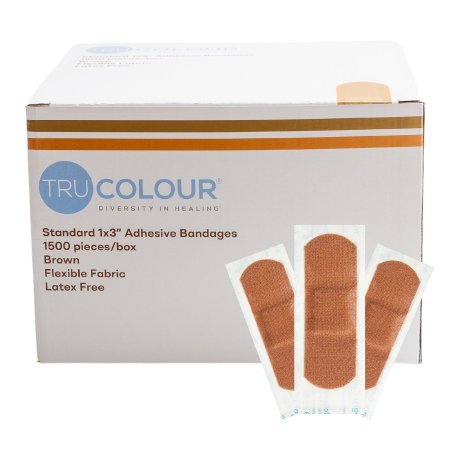 Tru-Colour - Adhesive Strip 1 X 3 Inch Fabric Rectangle Brown Sterile - TCB-NB1500