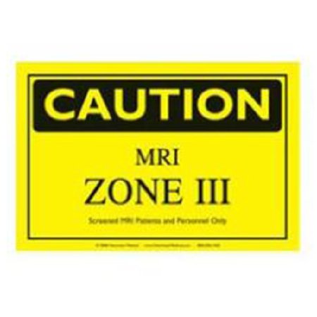 Newmatic Medical - Wall Sign Safety Caution MRI Zone III - 11708