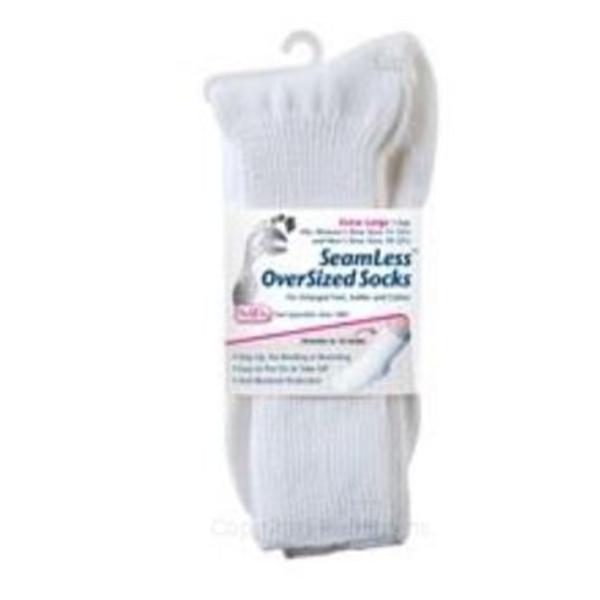 Pedifix Socks Oversized Cotton / Elastic Unisex Adult White X-Large Oversized 1/Pr - P798-XL
