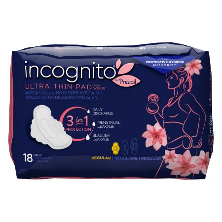 incognito by Prevail - Feminine Pad Ultra Thin with Wings Regular Absorbency - PVH-418