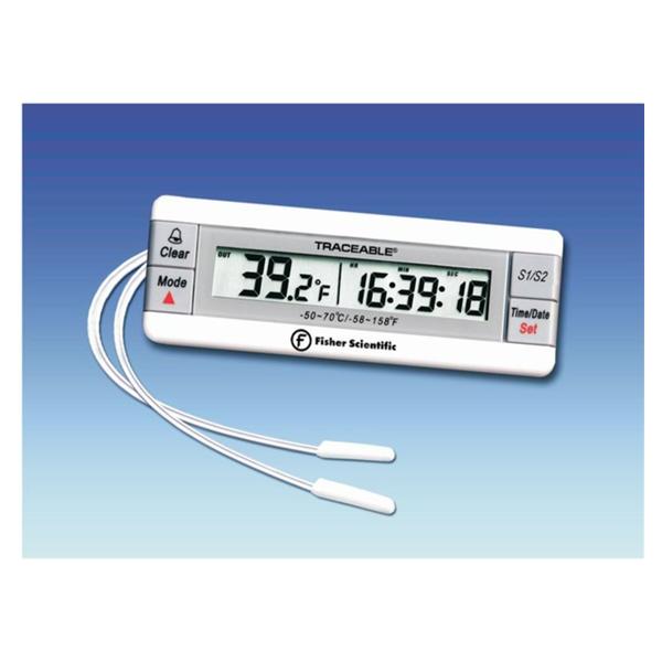 Fisher Scientific Co. Traceable Dual Sensor Thermometer Abs Plastic -50 To 70C Ea - 15078185