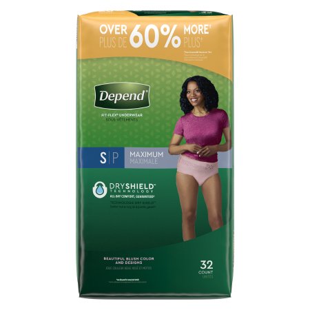Depend FIT-FLEX - Female Adult Absorbent Underwear Pull On with Tear Away Seams Small Disposable Heavy Absorbency - 53741