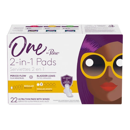 One by Poise - Bladder Control Pad Moderate Absorbency One Size Fits Most Adult Female Disposable - 53449