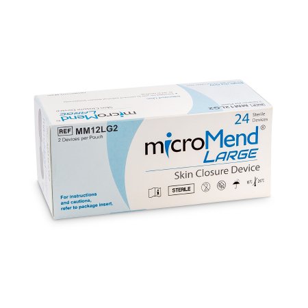 MicroMend - Skin Closure Strip 12 X 43 MM Polyurethane Film / Metal Cantilever Spring Strip Clear / Metal - MM12LG2