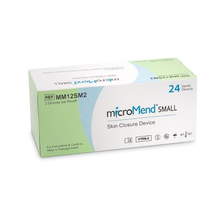 MicroMend - Skin Closure Strip 12 X 28 mm Polyurethane Film / Metal Cantilever Spring Strip Clear / Metal - Kitotech Medical - MM12SM2