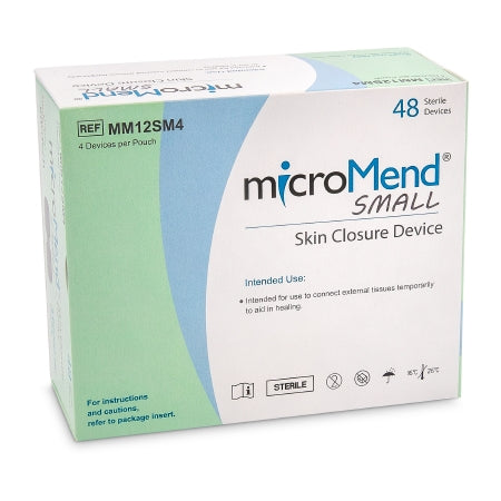 MicroMend - Skin Closure Strip 12 X 28 mm Polyurethane Film / Metal Cantilever Spring Strip Clear / Metal - Kitotech Medical - MM12SM4