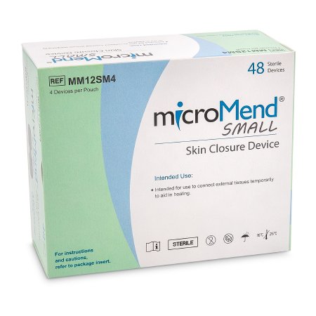 MicroMend - Skin Closure Strip 12 X 28 mm Polyurethane Film / Metal Cantilever Spring Strip Clear / Metal - MM12SM4