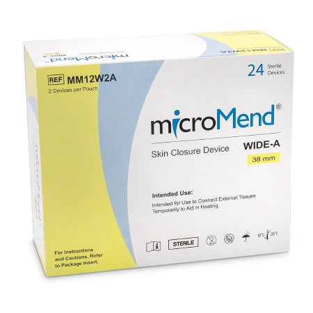 MicroMend - Skin Closure Strip 38 X 28 MM Polyurethane Film / Metal Cantilever Spring Strip Clear / Metal - Kitotech Medical - MM12W2A