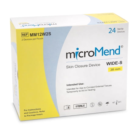 MicroMend - Skin Closure Strip 38 X 28 MM Polyurethane Film / Metal Cantilever Spring Strip Clear / Metal - Kitotech Medical - MM12W2S