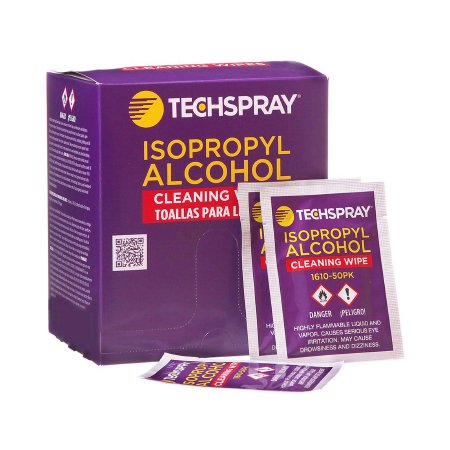 Techspray - Surface Disinfectant Cleaner Premoistened Manual Pull Wipe 50 Count Individual Packet Alcohol Scent NonSterile - Vwr International - 14216-032