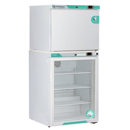 Corepoint Scientific White Diamond Series - Refrigerator / Freezer Pharmaceutical 7 cu.ft. 2 Swing Doors; 1 Glass, 1 Solid Automatic / Cycle Defrost - Horizon Scientific - PRF072WWG/0CAD