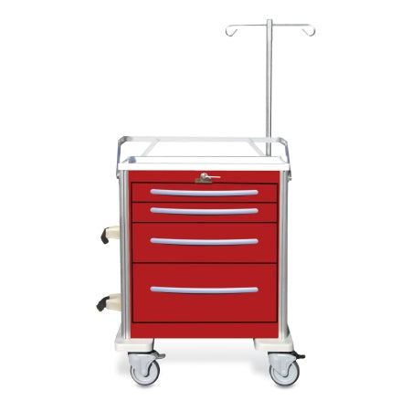 Market Lab - Emergency Cart Aluminum 24-1/2 X 29 X 36 Inch Red and White - 3950