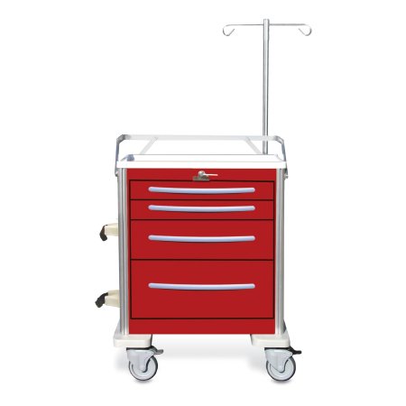 Market Lab - Emergency Cart Aluminum 24-1/2 X 29 X 36 Inch Red and White - 3950
