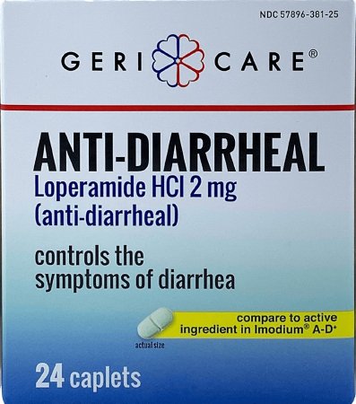 Geri-Care - Anti-Diarrheal 2 mg Strength Caplet 24 per Box - McKesson - 381-24B-GCP