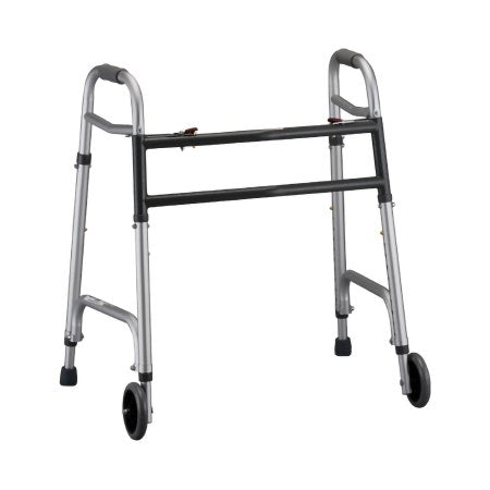Nova - Dual Release Folding Walker with Wheels Aluminum Frame 500 lbs. Weight Capacity 30-3/4 to 39-1/2 Inch Height - 4095DW5