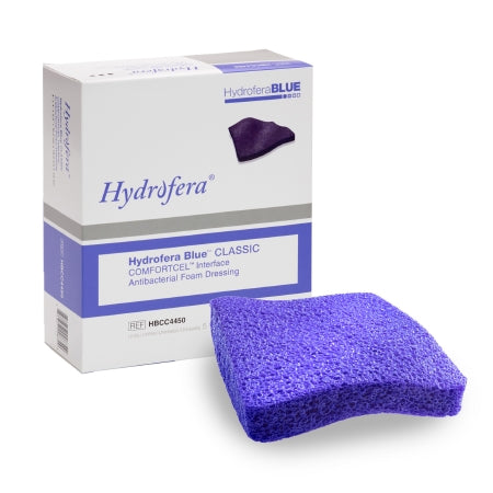 Hydrofera Blue ComfortCel Interface - Antimicrobial Foam Dressing 4 X 5 Inch Rectangle Without Border Sterile - Hydrofera - HBCC4550