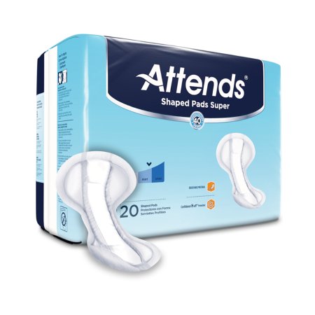 Attends Shaped Pads Super - Bladder Control Pad 13 X 27.2 Inch Heavy Absorbency Polymer Core One Size Fits Most Adult Unisex Disposable - SPSA