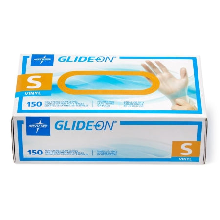 Glide-On - Exam Glove Small NonSterile Vinyl Standard Cuff Length Smooth Clear Not Chemo Approved - Medline - GLIDE511
