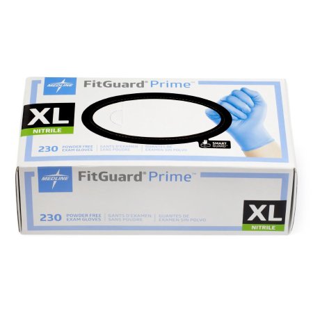 FitGuard Select - Exam Glove X-Large NonSterile Nitrile Standard Cuff Length Textured Fingertips Blue Chemo Tested - Medline - FG2604