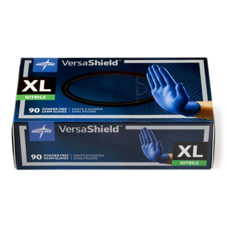 VersaShield - Exam Glove X-Large NonSterile Nitrile Extended Cuff Length Textured Fingertips Blue Chemo Tested - Medline - VS311XL