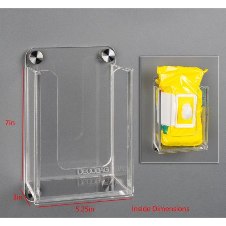 Poltex DECO - Wipe Pack Holder Clear Acrylic 1 Softpack Wall Mount - DECOBAG-W