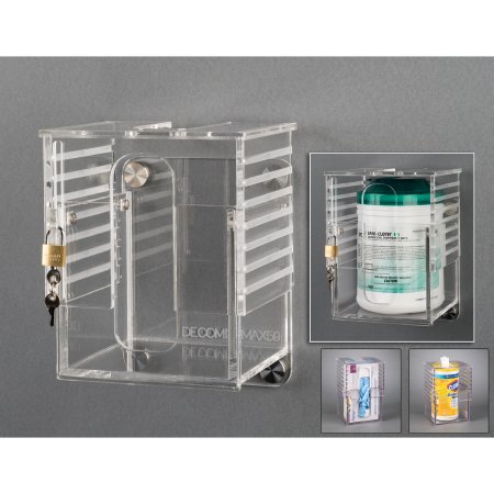 Poltex DECO - Multi Holder Clear Acrylic Manual Wipe Canister / Glove Box / Hand Sanitizer Bottle/Mask Box Wall Mount - DECOMINMAX59-W
