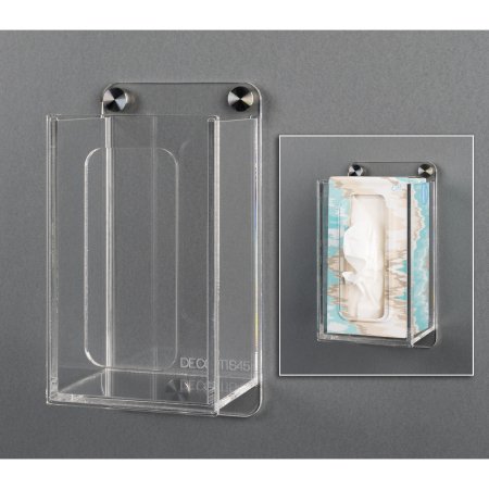 Poltex DECO - Tissue Box Holder Clear Acrylic 1 Tissue Box Wall Mount - DECOTIS22-W