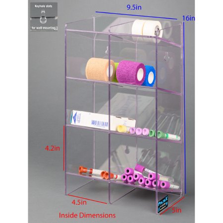 Poltex - Phlebotomy Organizer Clear PETG 2 Column Countertop / Wall Mount - PHLEB2