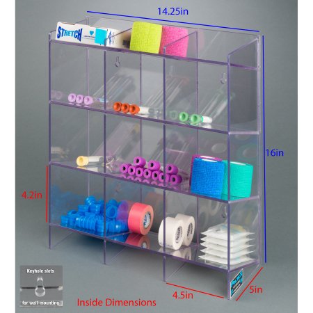 Poltex - Phlebotomy Organizer Clear PETG 3 Column Countertop / Wall Mount - PHLEB3