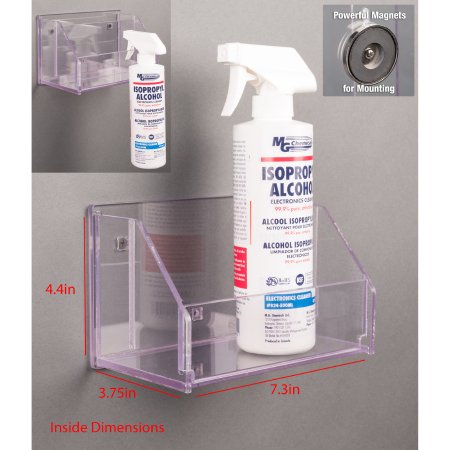 Poltex - Spray Bottle Holder Clear PETG Manual 1 Spray Bottle Magnet Mount - SPRAYBTL-M