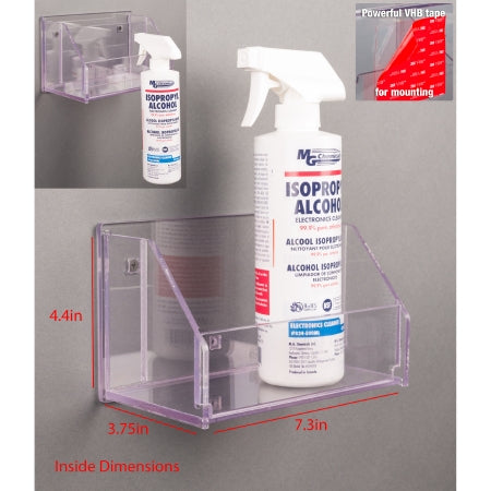 Poltex - Spray Bottle Holder Clear PETG Manual 1 Spray Bottle VHB Tape Mount - SPRAYBTL-T