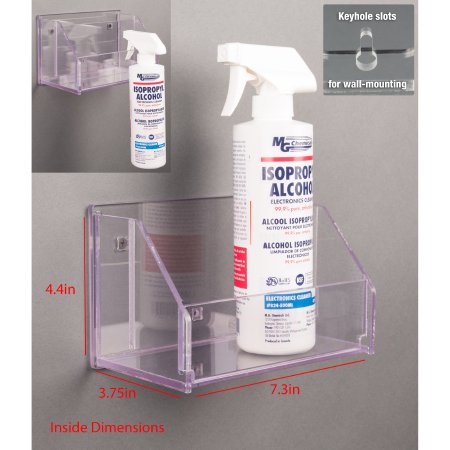 Poltex - Spray Bottle Holder Clear PETG Manual 1 Spray Bottle Wall Mount - SPRAYBTL-W