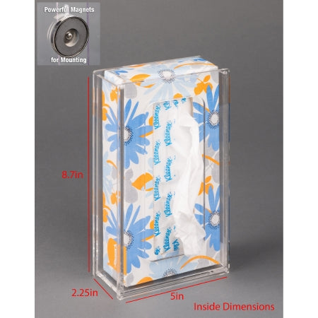 Poltex - Tissue Box Holder Clear PETG Manual One Tissue Box Magnet Mount - TISSUE2.2-M