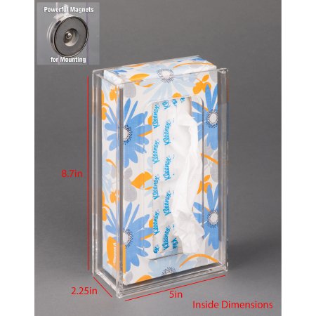 Poltex - Tissue Box Holder Clear PETG Manual One Tissue Box Magnet Mount - TISSUE2.2-M