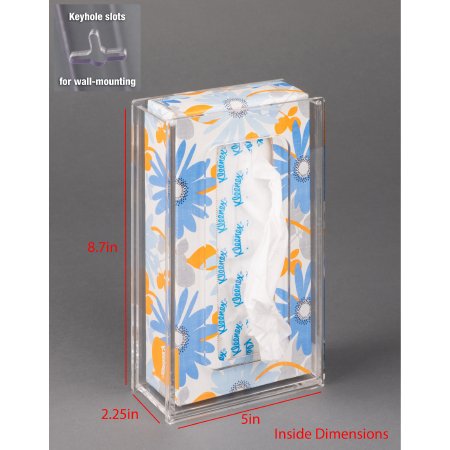 Poltex - Tissue Box Holder Clear PETG One Tissue Box Wall Mount - TISSUE2.2-W