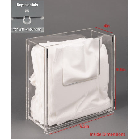 Poltex - Wiper Holder Clear Acrylic Manual One Compartment Wall Mount - WIPHLDAC-W
