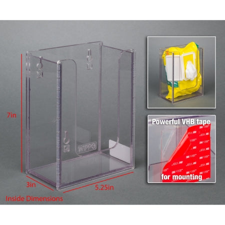 Poltex - Wipe Bag Holder Clear PETG Manual One Package Wipes VHB Tape Mount - WIPPG-T