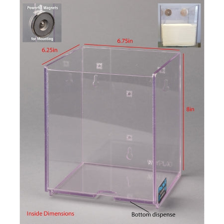 Poltex - Wipe Dispenser Clear PETG Manual Wypall L40 1/4 Fold Wipes Magnet Mount - WYPL40BK-M