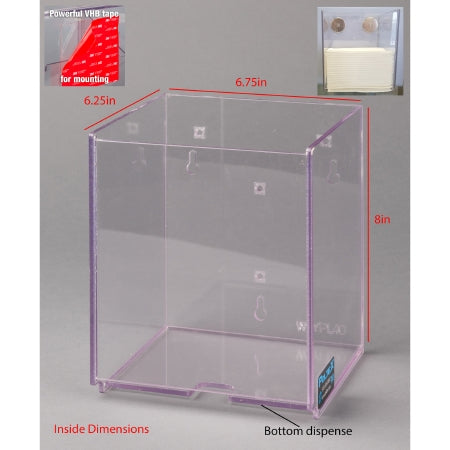 Poltex - Wipe Dispenser Clear PETG Manual Wypall L40 1/4 Fold Wipes VHB Tape Mount - WYPL40BK-T